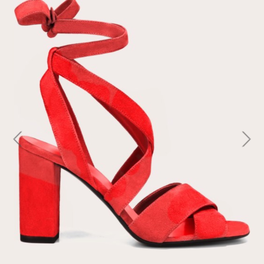 NWT Via Spiga Cerci Suede Ankle Tie Sandals